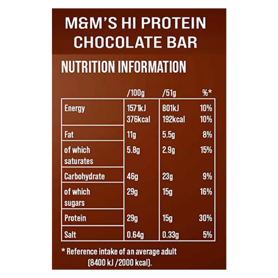 M&Ms HI Protein Bars 12 x 51gr