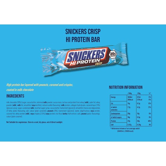 Snickers High Protein Crisp Bar 55gr