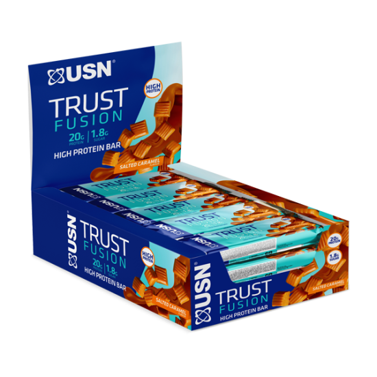 USN Trust Fusion Μπάρα με 20gr Πρωτεΐνης & Γεύση Salted Caramel 15x55gr