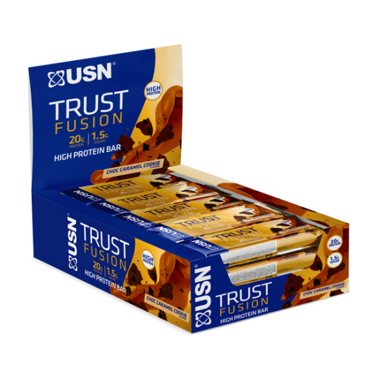 USN Trust Fusion Μπάρα με 20gr Πρωτεΐνης & Γεύση Chocolate Caramel Cookie 15x55gr